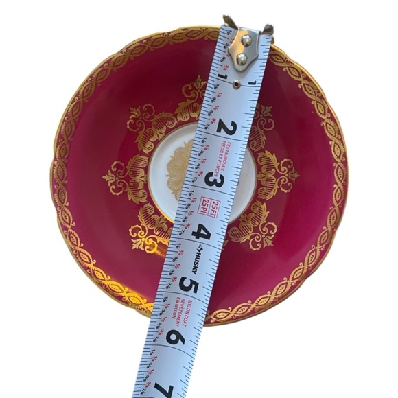 Vintage Rare Paragon fine bone China burgundy red & gold teacup & saucer set - Picture 8 of 16